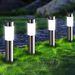 Solar Powered Stainless Steel LED Garden Lights – Waterproof Outdoor Landscape Lighting For Yard, Pathway, Patio (Motion Sensor, Warm/White Light)_voghion.com