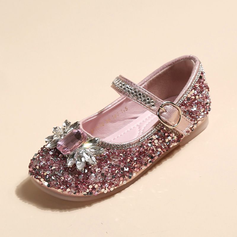 Mutter & Kinder Mädchen Prinzessin Schuhe Kristall Schuhe Engel Schnalle Strass Leder Schuhe Kinder Schuhe 2024 Frühjahr Neue Kinder Schuhe für Frauen_voghion.com