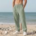 Freizeithose aus Leinen für Herren – Atmungsaktive Strandhose mit entspannter Passform und geradem Bein für bequemes Tragen im Freien und im Alltag_voghion.com