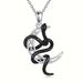 Collana con serpente nero per donna, ciondolo con luna celtica in argento sterling, gioielli da regalo_voghion.com