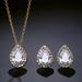 Collana e orecchini a goccia classici e popolari alla moda, set di due pezzi con zirconi AAA intarsiati_voghion.com