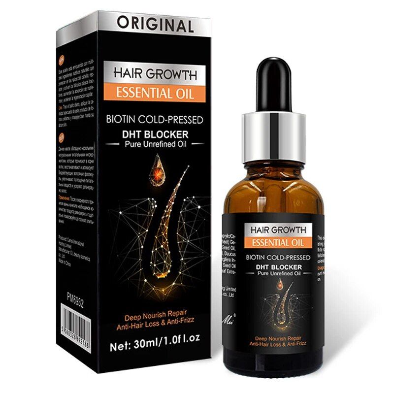 Ätherisches Haarwachstumsöl, Biotin, kaltgepresster DHT-Blocker und Haarwachstumsshampoo, Anti-Haarausfall-Conditioner, Haarausfallpflege_voghion.com