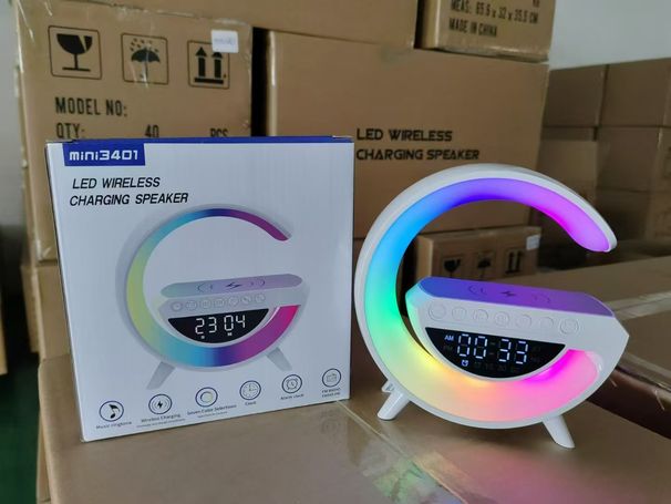 Portable Speakers Three In One Technology Sense Wireless Charging Bluetooth Speaker Bedside Small Atmosphere Light Electronic Digital Display Big G_voghion.com