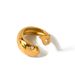 INS French style new titanium gold stainless steel diamond fish shaped ring with adjustable opening_voghion.com