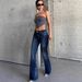 Vintage-Inspired Flare Jeans For Women – Stretchy Bootcut Denim Pants With Distressed Wash (XS-XL, Cotton-Polyester Blend, Y2K Retro Style)_voghion.com