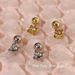Pink Daily Diamond-studded Cross Planet S Pure Silver Screw Bone Ear Piercing Helix Stud Super Sparkling_voghion.com