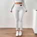 Women's Clothing High-Waisted Fleece-Lined Leggings With Elasticity, Warm Winter Thermal Pants, Stretchy Ankle-Length Trousers In Solid Colors_voghion.com