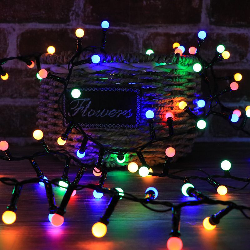Solar LED Ball Lights Outdoor Waterproof String Lights For Garden, Christmas, Party, And Street Decoration (5m 250LEDs Warm White)_voghion.com