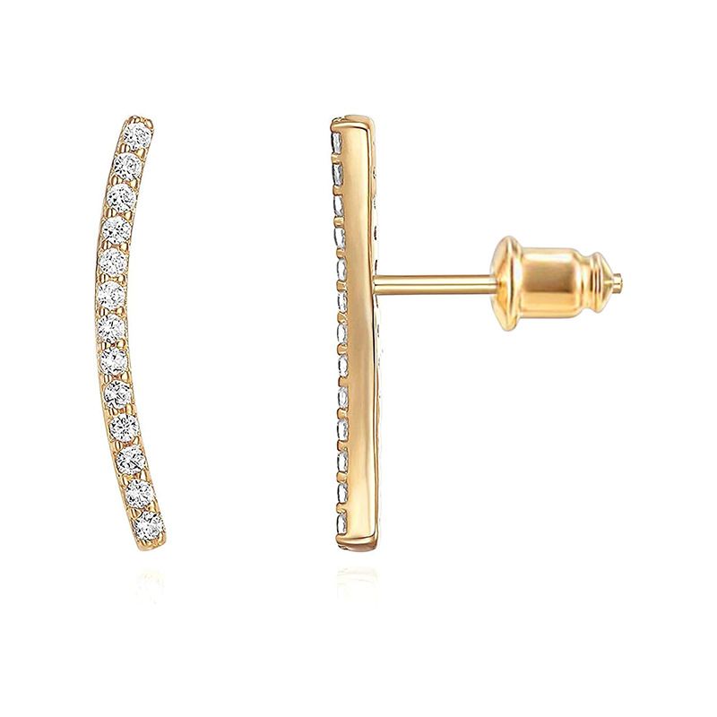 Srebrni uhani S925 z iglo, personalizirani diamantni uhani, ženski 14K barvni preprost nakit_voghion.com