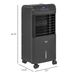HOMCOM Portable Evaporative Air Cooler 3-in-1 Ice Cooling Fan With Remote Oscillation Timer Black For Home Office_voghion.com