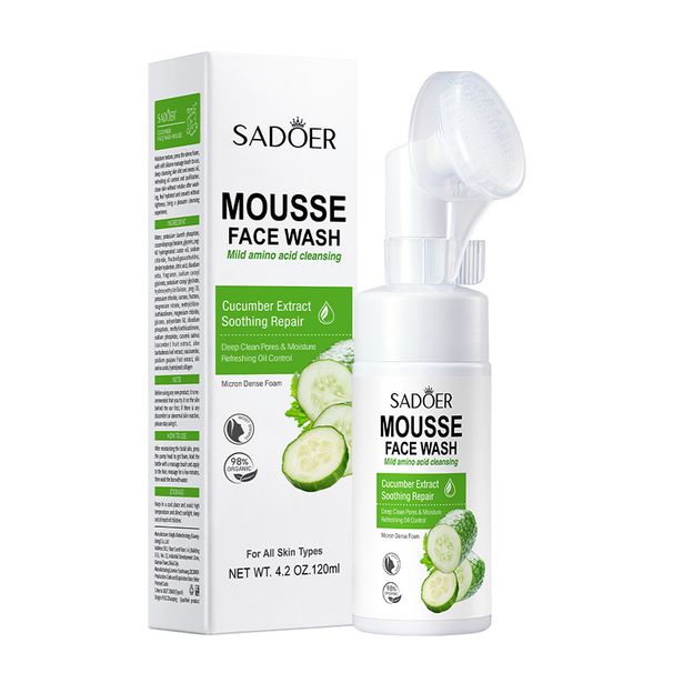 All English SADOER Cucumber Amino Acid Cleansing Mousse Delicate Foam Facial Cleanser_voghion.com