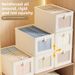 Oxford Cloth Windowed Visible Clothing With Lid For Home Use, Fabric Wardrobe Storage Bin, Large Organizer Box_voghion.com