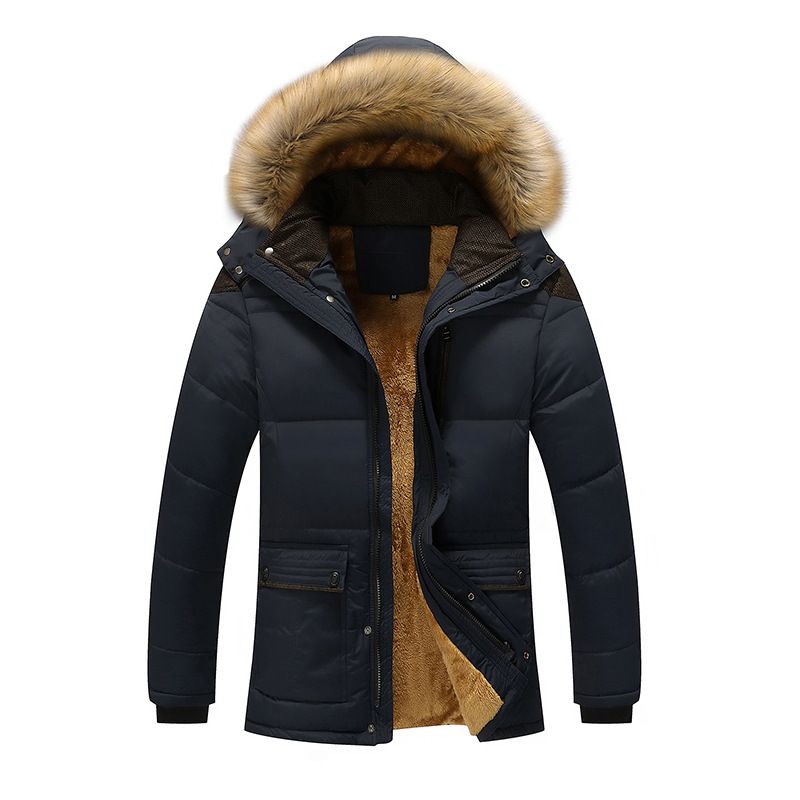 Men's Clothing Fleece-lined Thickened Cotton-padded Jacket Extra-large Size Men's Top Jacket Men's Winter Fleece-lined Cotton-padded Jacket_voghion.com