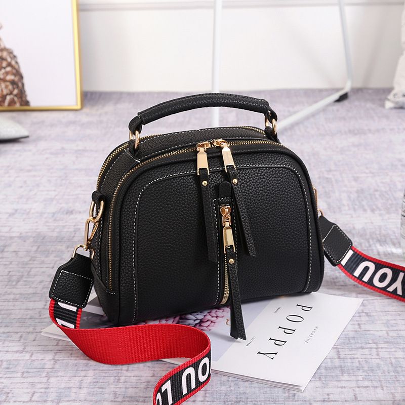 Borsa a tracolla colorata alla moda per donna, in pelle PU, piccola, con tracolla larga_voghion.com