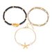 New Bohemian Style Seed Bead 3 Pieces Stackable Summer Beach Starfish Shell Anklets_voghion.com