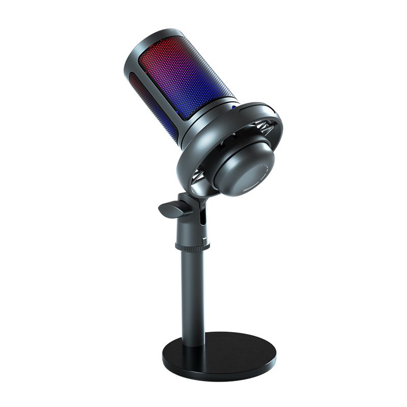 Microfon condensator USB, microfon cu fir pentru competiții de jocuri RGB, transmisie karaoke, echipament de transmisie live, microfon_voghion.com