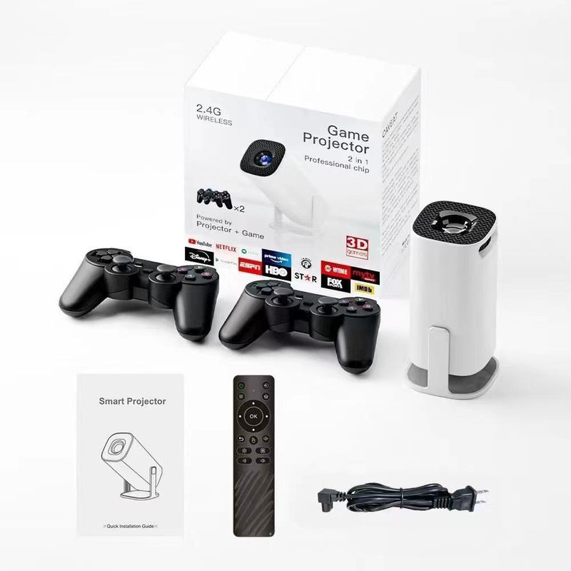 Projecteur sans fil intelligent HD 4K Android 1080p pour jeux vidéo_voghion.com