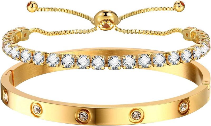 Braccialetti in acciaio al titanio tinta unita stile semplice in massa_voghion.com