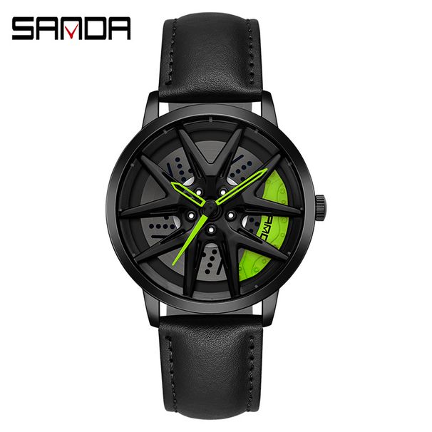 Sanda Wheel Stahlarmbanduhr, coole 3D-Hohlkörperuhr, Herren-Mesh-Armband, wasserdichtes Sportarmband, Herrenuhr_voghion.com