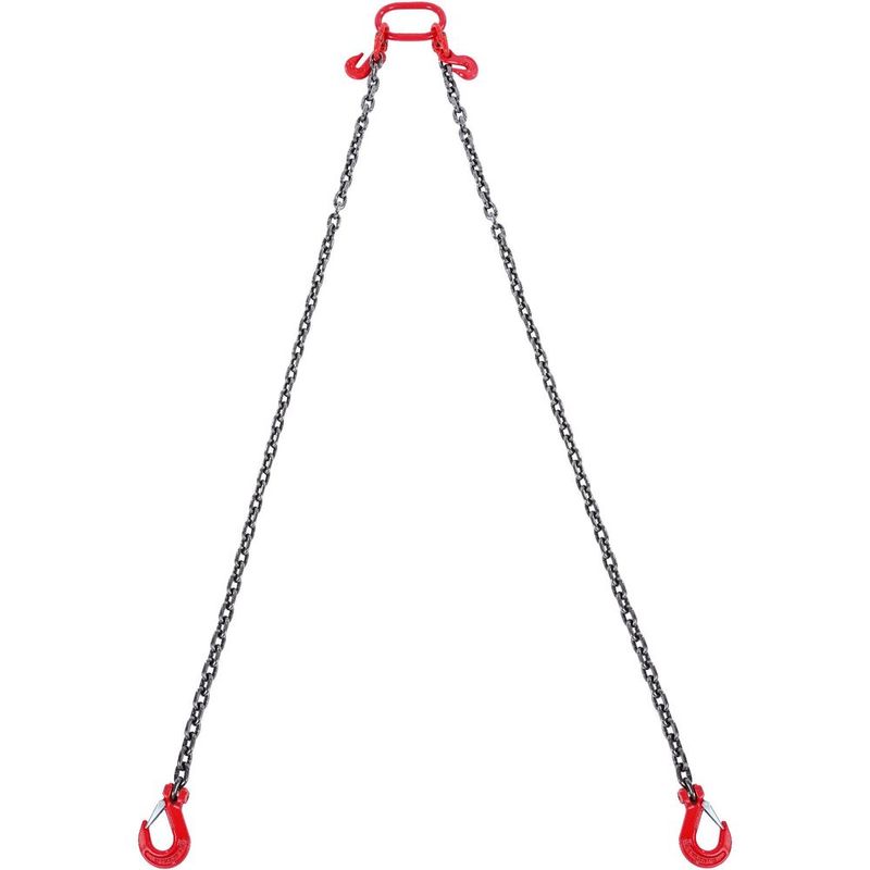 3/8' X 6' Chain Sling 2 Legs G80 Lifting Chain With Grab Hooks 11000 Lbs_voghion.com