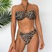 Maillot de bain deux pièces sexy pour femme, bikini fendu, col en V_voghion.com