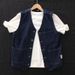 Classico gilet casual da uomo in denim blu scuro, versatile, con scollo a V, piccolo, tendenza_voghion.com