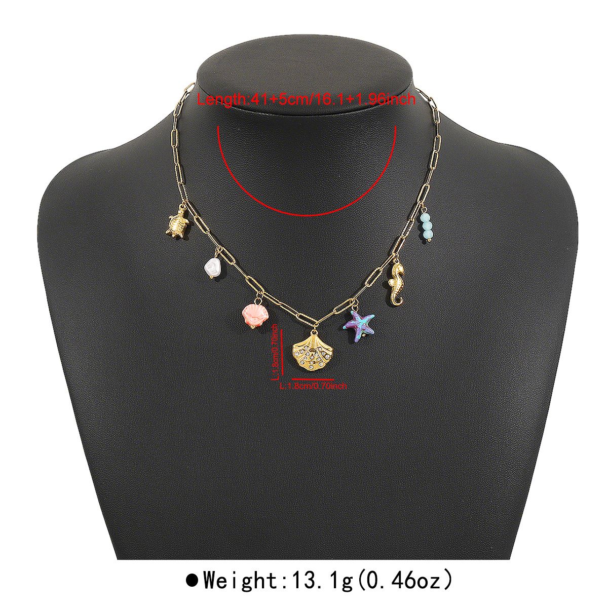 Collier en acier inoxydable ZN0605 pour femme, pendentif œil de niche en amine multi-barres, série océan, résistant à la décoloration_voghion.com