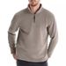 Autumn Winter New Stand Collar Half-Zip Long Sleeve Sweatshirt Trendy Casual Solid Color Men's Fleece Top_voghion.com