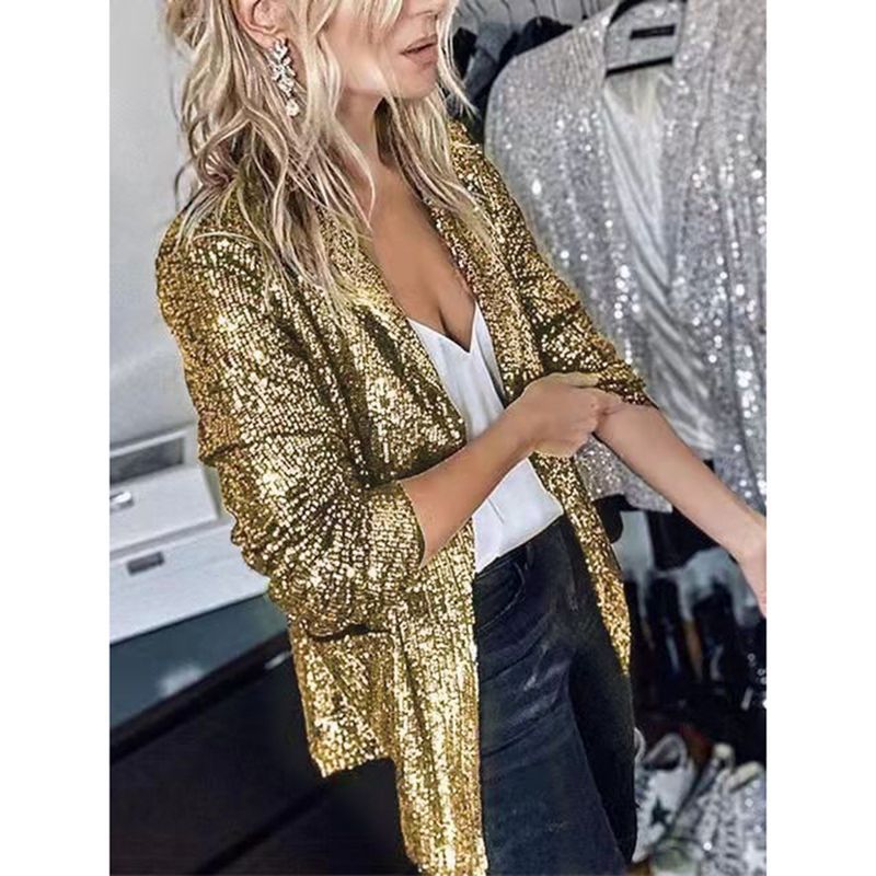 Modischer Damen-Blazer mit Pailletten-Revers für Damen_voghion.com