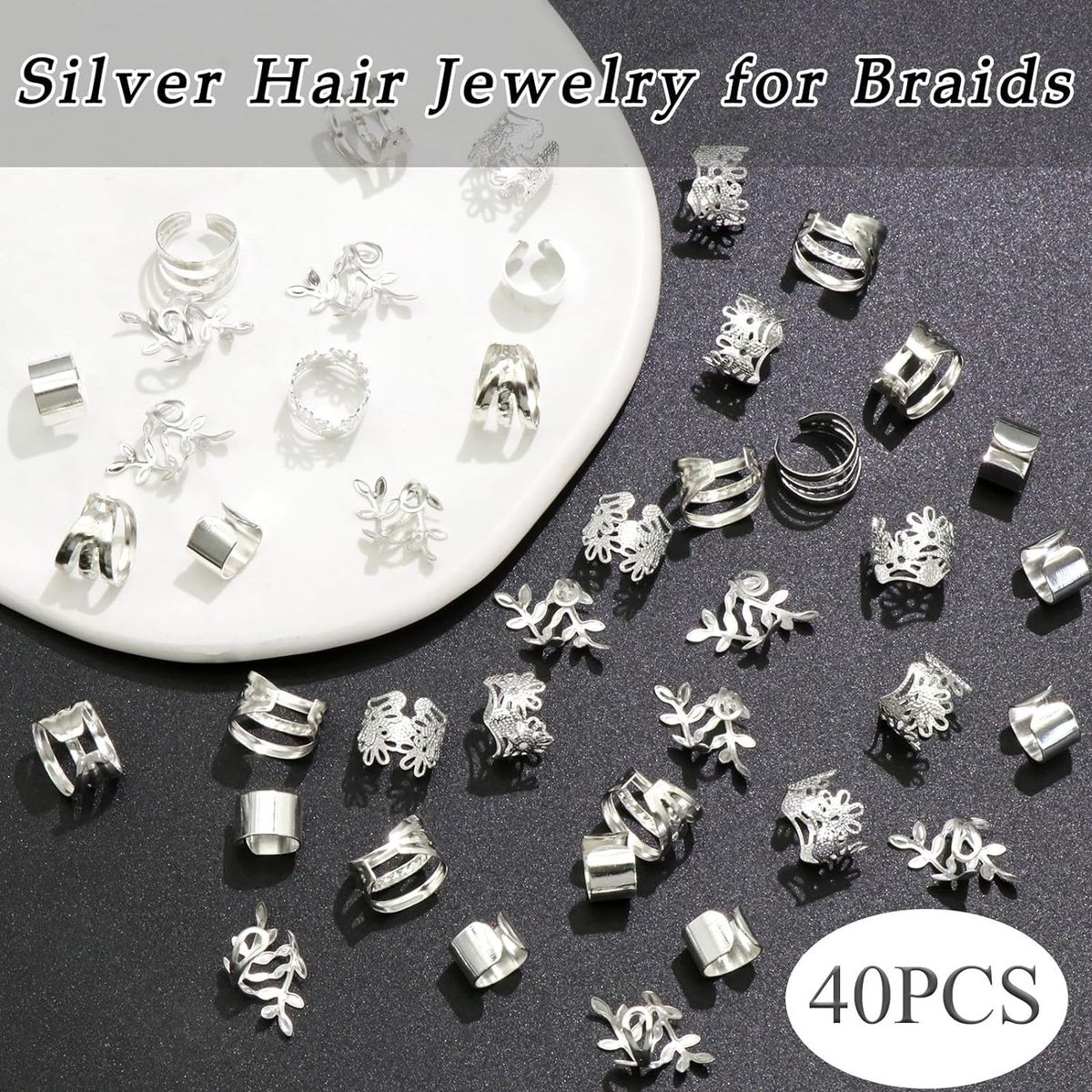 Hair Clips&Pins 40 Pieces Of Ear Clips Dreadlocks And Hair Rings For Full Hosting Hot Selling Models_voghion.com