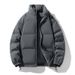 Solid Color Stand Collar Down Cotton For Men And Women 2024 New Winter Thickened Warm Trendy Casual Couple Puffer Jacket_voghion.com