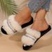 Bling Weave Pattern Fur Slippers Women 2025 Mix Color Faux Fur Plush Slides Woman Slip On House Flats Cotton Slippers Mu_voghion.com