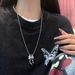 Collana con catena a maglioni di perle dinamiche con fiocco in nastro d'argento opaco placcato in argento coreano autunnale per donne di alta qualità_voghion.com