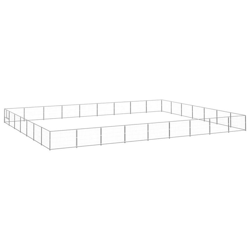 Dog Kennel Silver 678.1 ft² Steel_voghion.com