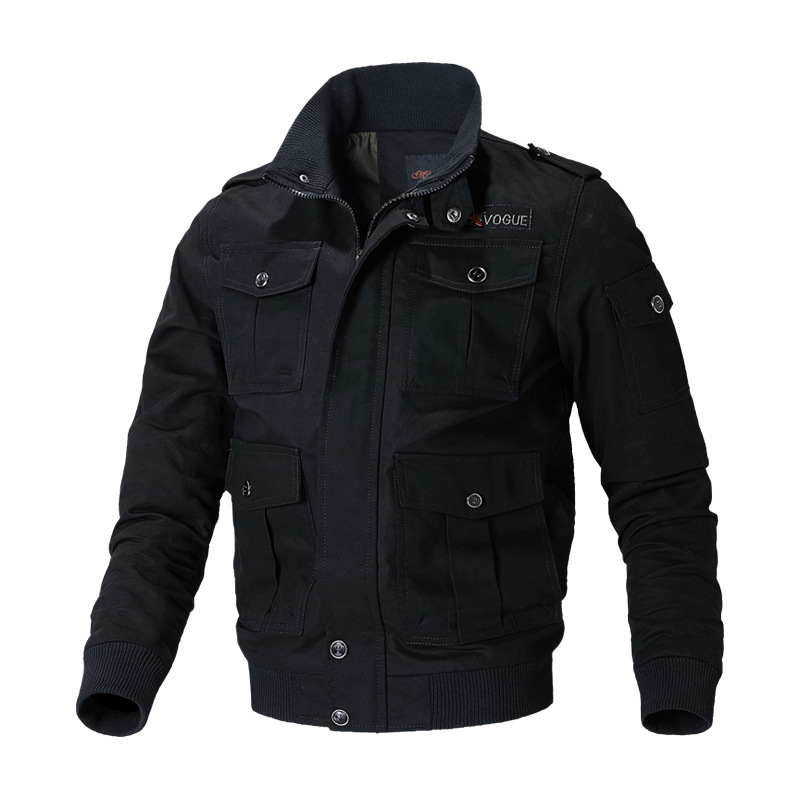Chaqueta casual para hombre, chaqueta de algodón puro con solapa de algodón simple_voghion.com