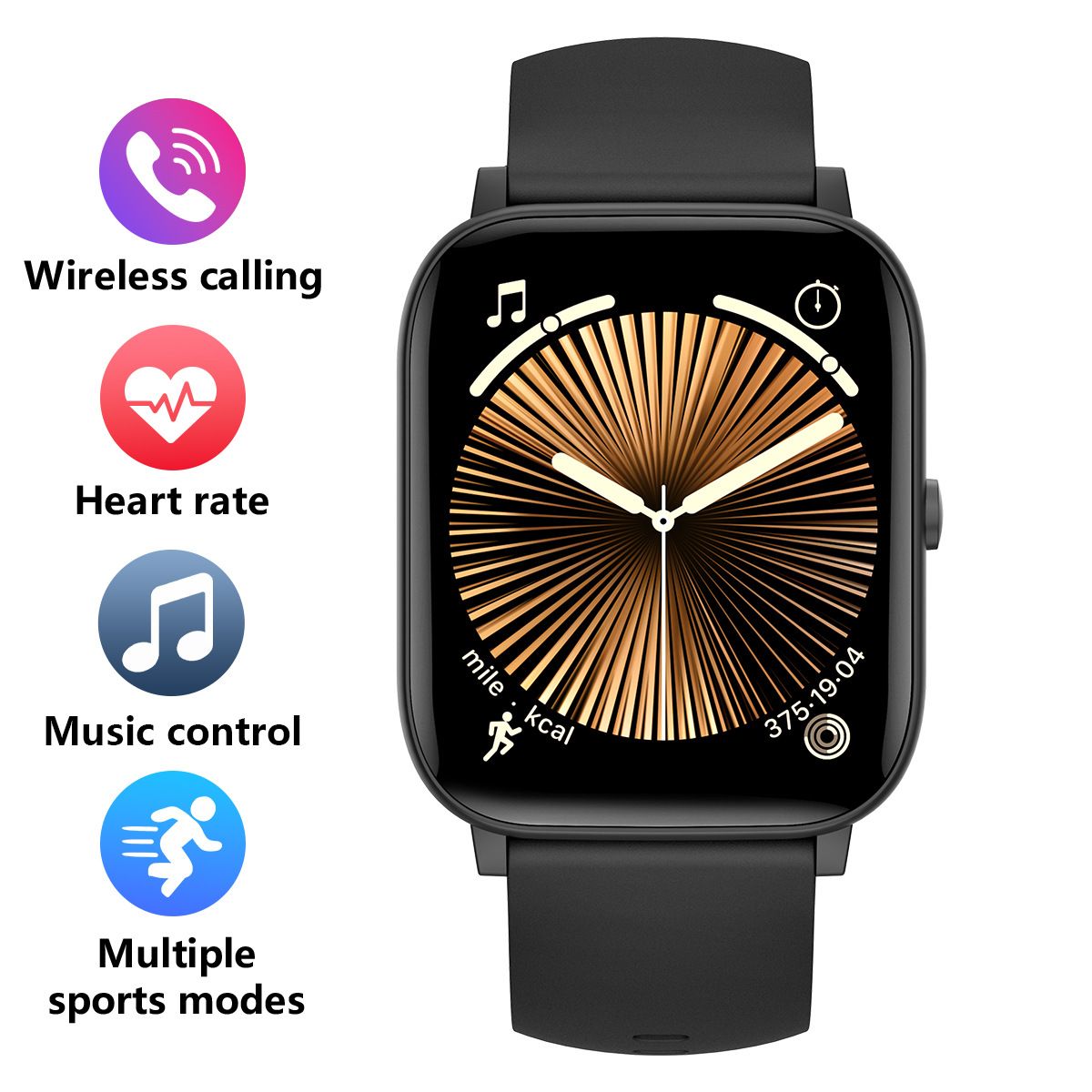 Smart Watch – Bluetooth Calling, Dynamic Island Display, Heart Rate & Blood Pressure Monitor, IP68 Waterproof, 7-Day Battery For Men & Women_voghion.com
