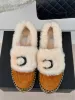 Vintervarme uldloafers Tykke såler uldloafer kvinder metalkæde sko vinter bomuld pels flade damer komfortable_voghion.com