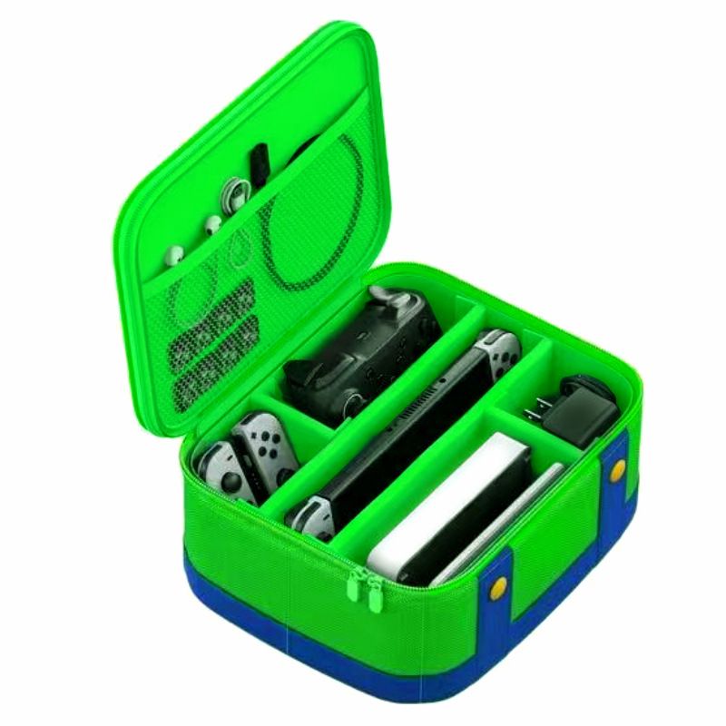 Super Switch Aufbewahrungstasche – Große Hartschalen-Reisetasche für Switch-Konsole und Zubehör – Leichtes Nylon mit offiziellem Design_voghion.com