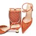Kadın sivri delikli matkap topuklu çanta seti ziyafet ayakkabı çantası_voghion.com