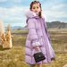 Girls' Winter Coat With Faux Fur Hood – Princess-Style Puffer Jacket (Black/Purple) – Warm Polyester Fill, Soft & Stylish (8-14 Years)_voghion.com