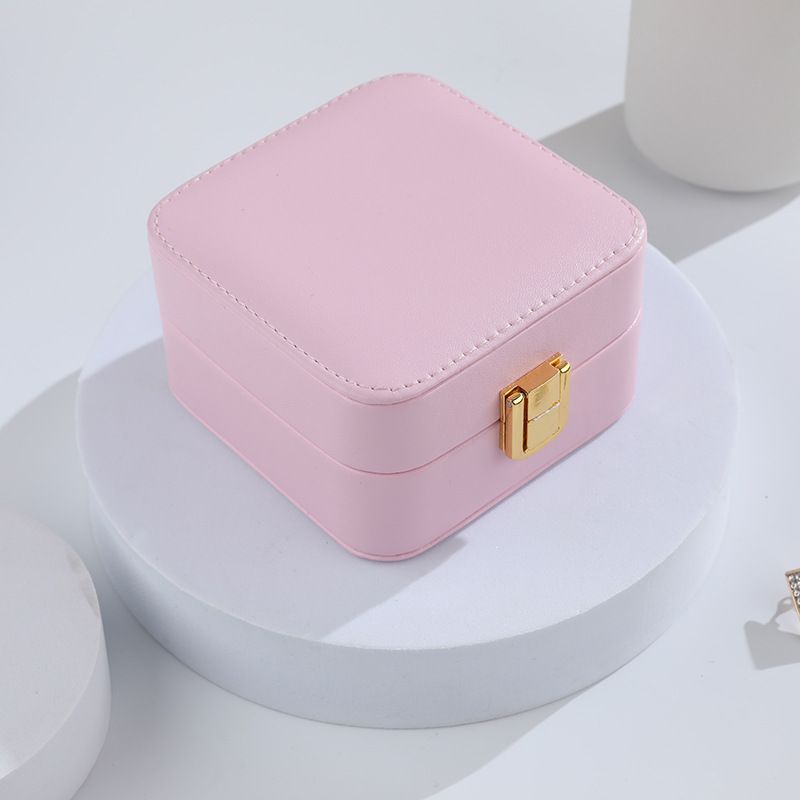 ​Minimalist PU Leather Jewelry Box - Compact Travel Organizer For Rings & Earrings (Luxury Design, Portable, Gift Ready)​​_voghion.com