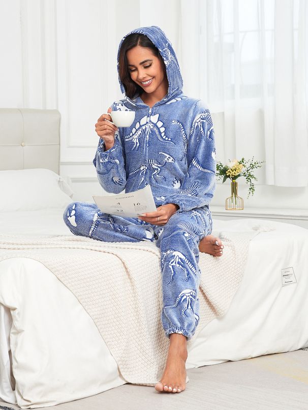Neuer leuchtender Onesie für Damen, mehrfarbig, einteilig, süße Loungewear, zum Ausgehen, warmer und bequemer Pyjama für Damen_voghion.com