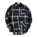 Spring and Autumn Checkered Long Sleeve Trendy Korean Version Loose New Ins Hong Kong Style Men's Robe Handsome Shirt_voghion.com