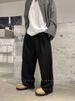Lao Qianfeng "Commuter Drape, Anti-wrinkle Fabric" Single-pleated White Casual Pants Men's Loose Wide-leg Trousers_voghion.com