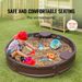 Box With Liner Sandbox X HDPE 9.1 Seating And Sand Pit Corner 3 Backyard Round Outdoor For In Bm Cover With Sand 47.2 Sandbox_voghion.com