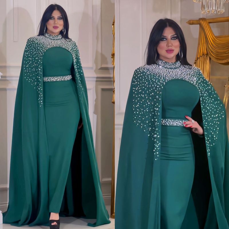Z267 Dubai Muslim Rhinestone Beaded Heavy Embroidery Two-Piece Set High-End Banquet Evening Dress Abaya_voghion.com
