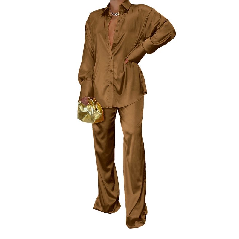 Vêtements pour femmes, costume décontracté ample en satin multicolore_voghion.com