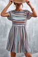 2022 Spring/Summer New Classic Stripe Print Dress Short Skirt_voghion.com