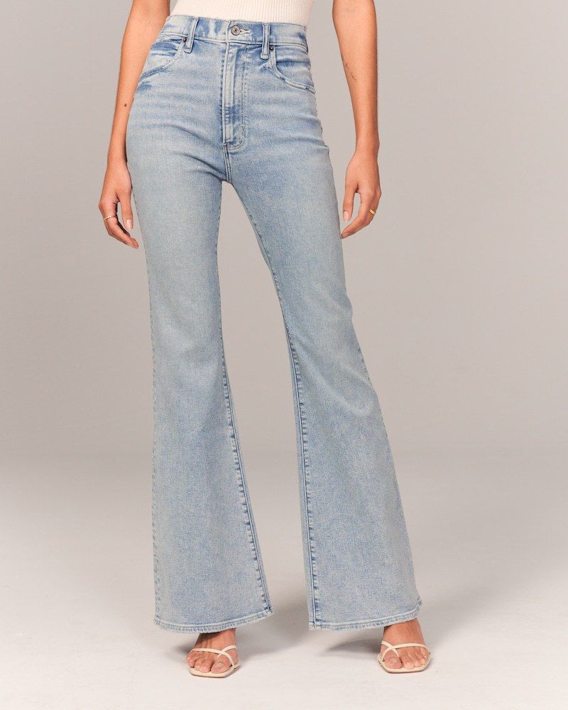 Jeans a zampa da donna alla moda - Pantaloni in denim elasticizzato a zampa (alla moda e comodi)_voghion.com