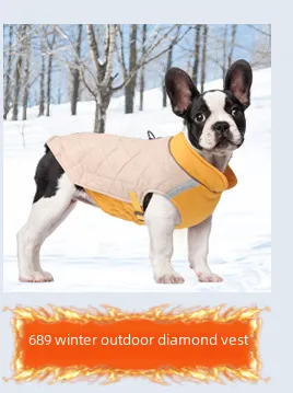 Vêtements transfrontaliers pour animaux de compagnie d'automne et d'hiver, veste réfléchissante chaude pour chien, vêtements rembourrés en coton imperméables et coupe-vent pour chien en stock en gros_voghion.com